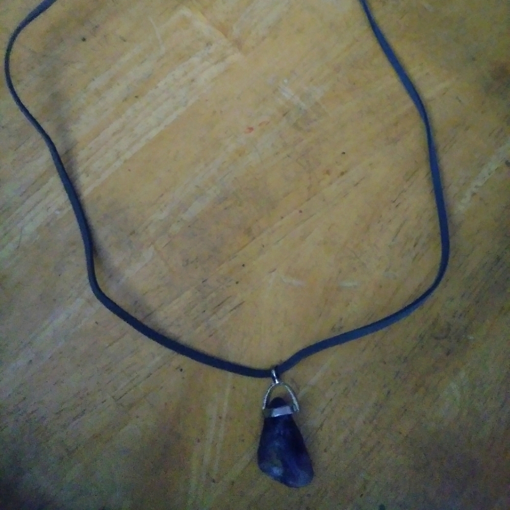 Home made necklace with home tumbled stone